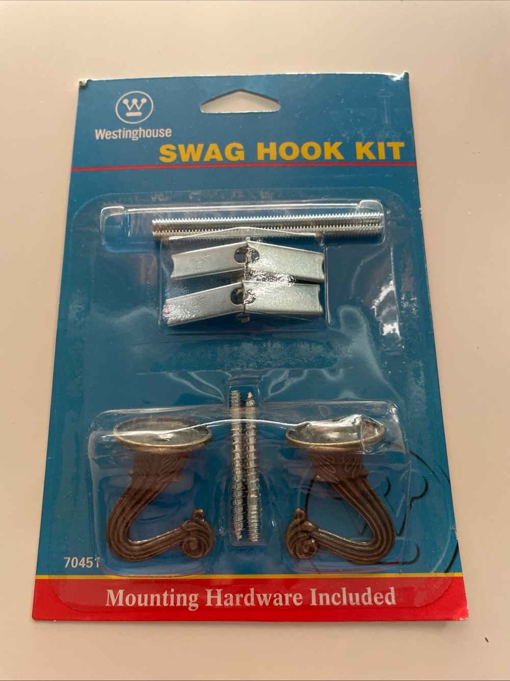 Westinghouse 7045100 Antique Brass Swag Hooks Kit Set of 2 - NEW